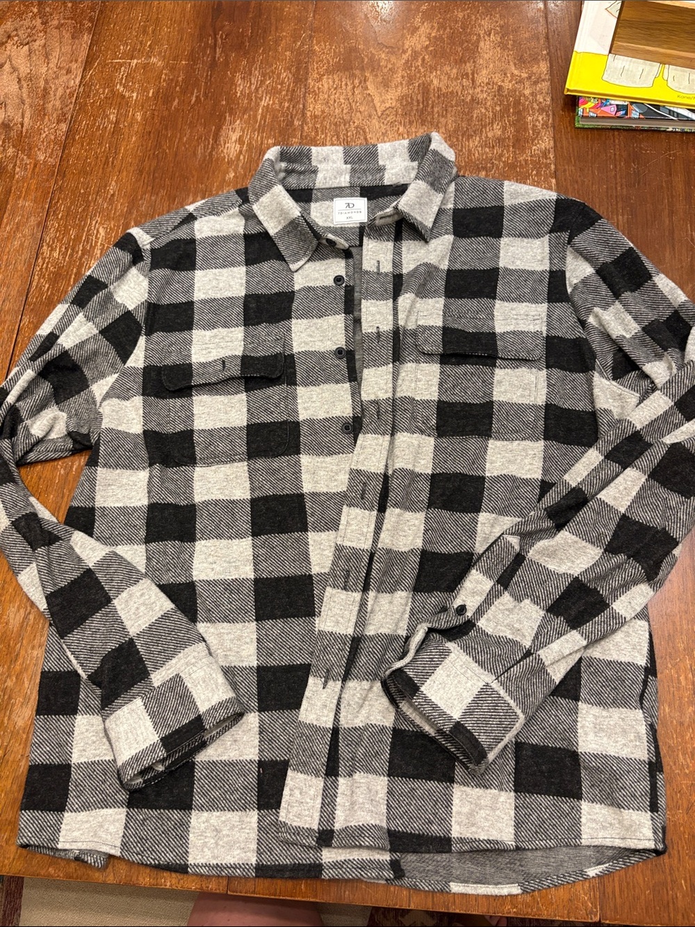 7 Diamonds Black & White Buffalo Plaid Button-Down Shirt